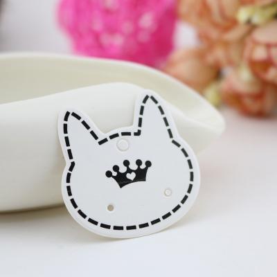 China Widely used for stock fashionable garment ear stud earrings cat paper card display 100pcs/lot for sale