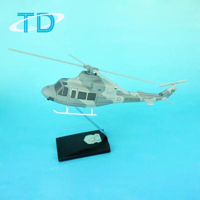 China Artificial Saudi Bell 412 31cm Plane Resin Helicopter Model for sale