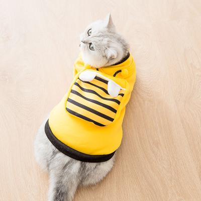 China Wholesale Viable Hot Spring Silk Sweater Spring Pet Factory Sale Biped Teddy Cat Clothes With Cartoon Backpack for sale