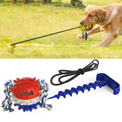 China Hot Sale Viable Molar Chew Dog Toy Training Food Leakage Toy Interactive Cotton Rope Ball Cleaning Toys for sale