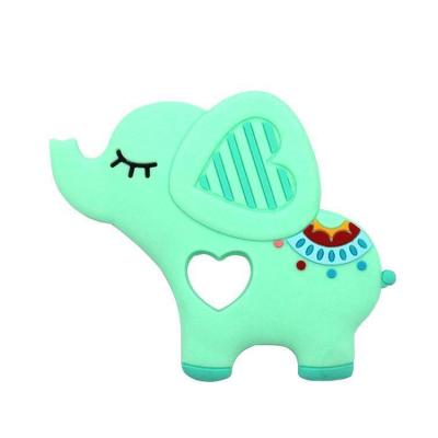 China Soft Toy Hot Selling A New Design Baby Green Elephant Shape Sensory Teether Toys BPA Free Baby Teether Food Grade Soft Silicone Teether for sale