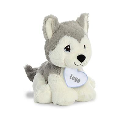 China Custom Wolf Black White Soft Husky Plush Stuffed Animals Custom Puppy Wild Dog Brands Logo Mascot Anime Plush Toy for sale