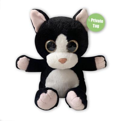 China Realistic Black White Black White Soft Cuddly Kittens Kitty Realistic Black White Soft Cuddly Kittens Custom Stuffed Cartoon Teddy Toy Mascot Plush Cat for sale