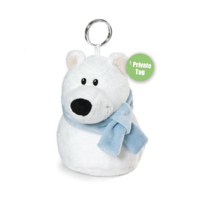 China Dark Blue Plush Diamond Ice Cream Teddy Keychain White Bear Key Chain Custom Cute Soft Mini Scarf Material With Name Logo for sale