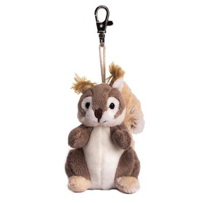 China Small Soft Cuddly Plush 10cm Stuffed Plush Animal Squirrel Toys Stitched Key Chain for sale