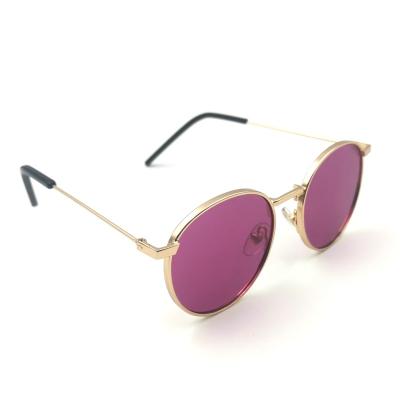 China Oval sunglasses luxury metal gradient colorful shades round oval uv400 safety custom sunglasses for kids for sale