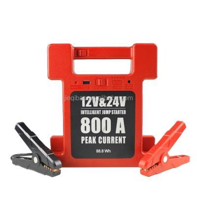 China 24000mah Battery Capacity Peak Current 600A/800A 12/24V 240x210x58mm Portable Power Pack Car Jump Starter for sale