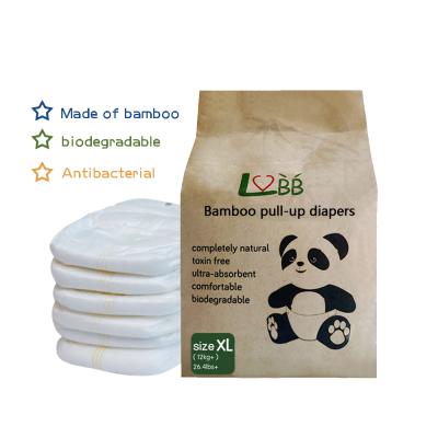 China Disposable Bamboo Biodegradable Baby Diaper Pants Printed Bamboo Training Diapers for sale