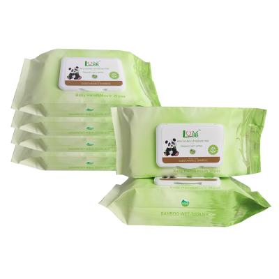 China Hypoallergenic 100% Bamboo Material Biodegradable Wet Wipes Baby Wipes Moist Disposable Wet Wipes For Sensitive Skin For Baby for sale