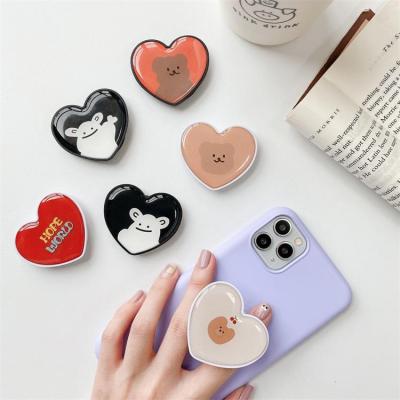 China Hot Sale Adjustable Mobile Accessories Phone Grip Love Heart Phone Grip Heart Shaped Epoxy Socket For Custom LOGO for sale