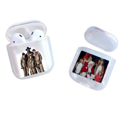 China For Airpods High Quality Transparent Clear Logo Custom PC Filler Case with Hook for Airpods 2 for sale