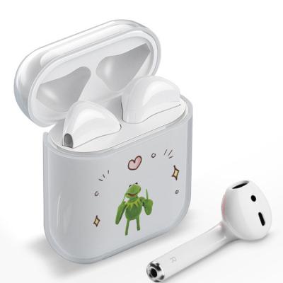 China For airpods high quality custom shockproof transparent protective charging case with hook for Airpod 2 case for sale