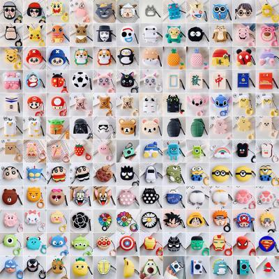 China Hot Sale 200+ Soft Silicone Cover For Airpods 1 200+ Silicon Case 2 3 Style 3d Cartoon Case For AirPods Pro for sale