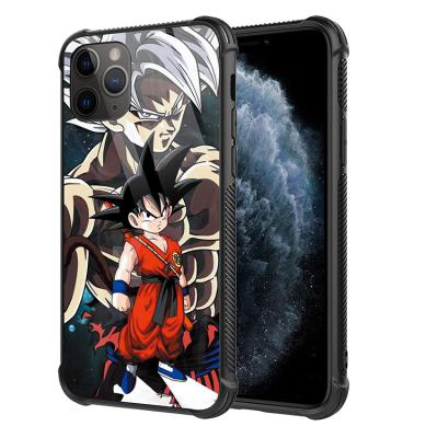 China Dragon Ball Goku Mobile Phone Case Tempered Glass Phone Case Shockproof Phone Accessories for iphone 11 pro max for sale