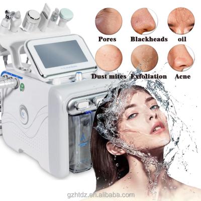 China Dye Removal New 6 in 1 H2o2 Professional Multifunctional Diamond Microdermabrasion Facial Machine For Skin Rejuvenation High Frequency for sale