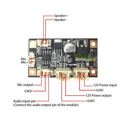 China Plastic PCB Audio Alert Amplifier Speaker MIC Speaker Intercom Voice Mixer Panel CCTV CCTV Audio Accessories for sale