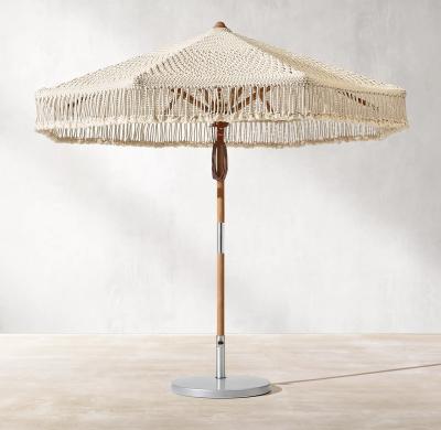 China Factory Modern Hot Sale Outdoor Garden Lace Hand - Woven All Weather Teak Umbrella Hotel Beach Umbrella Beach Pool Umbrella for sale