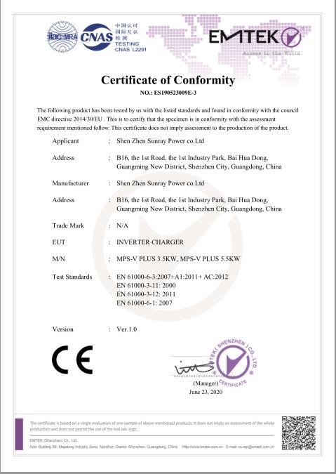 CE - Shenzhen Sunray Power Co., Ltd.