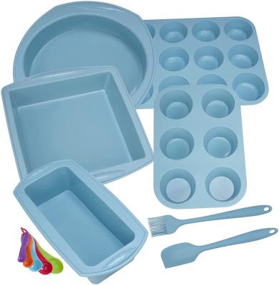 China Beautiful Sustainable Kitchen Silicone Baking and Pastry Tool Kit Bakeware Sets Muffin Loaf Bread Pans Mold Trays for sale