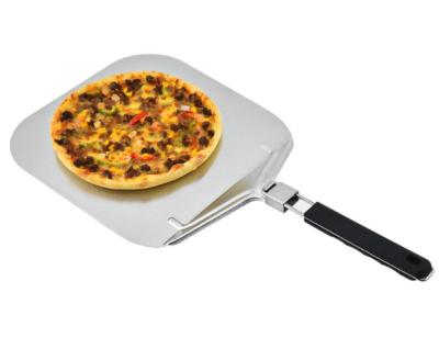 China Sustainable Rectangular Premium Metal Turning Stainless Steel Pizza Skin , Pizza Rocker Cutter With Foldable Handle for sale