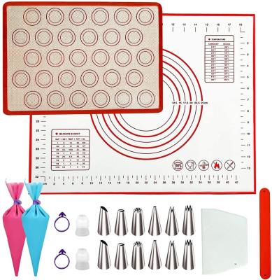 China Viable Silicone Baking Mats Set Macaron Pastry Mat with Measure for Rolling Dough, Cookies, Bread, for sale