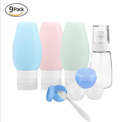 China BPA Leak Proof TSA Free Eco-Friendly Outdoor Portable Squeezer Approved Squeezabl 3oze Silicone Shampoo Travel Bottle Kits for sale