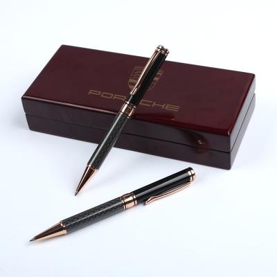 China High Quality Luxury Ballpoint Pen OEM Design Promotional Pen Gift Box Luxury Pen With Logo Black Carbon Fiber 0.7mm Custom Ballpoint Pen for sale