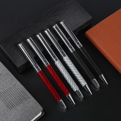 China Office School Ballpoint Pen New TTX Promotional Gift Set Custom Luxury Black Metal Carbon Fiber Annual Meeting Gift Silver Logo Ballpoint Pen from kalem for sale