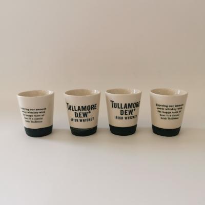 China American Style Customized New Design 80ml Whiskey Cup Ceramic Glaze Small Bullet Shot Glasses for sale