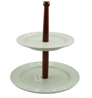 China Sustainable Ceramic Table Dessert Stand 8 Inch 10 Inch Flat For Hotel Cafeteria 2 Tier Cake Stand Set For Dessert for sale