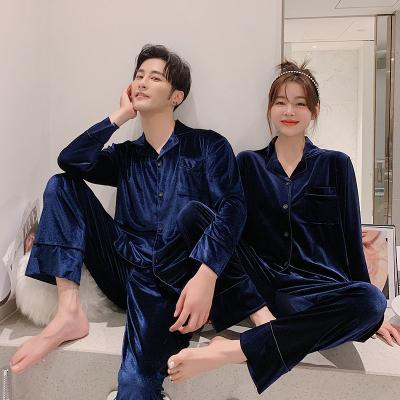 China Wholesale Logo QUICK DRY Custom Winter Velvet Women's Gold Velvet Pajamas Hot Couples Set Pajamas for sale