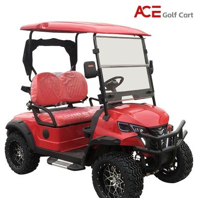 China Red Color 2 Seater Golf Cart Sightseeing Hunting Long Traveling Range 80KM for sale