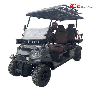 China Six Seater Club Golf Cart With Lithium Battery Self Adjusting Brakes for sale