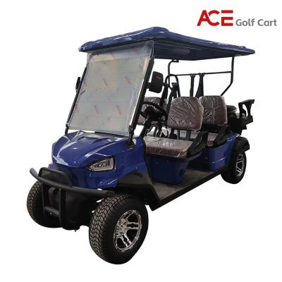 China Luxury EV Golf Cart Blue Color Custom 6 Seater Golf Cart for sale