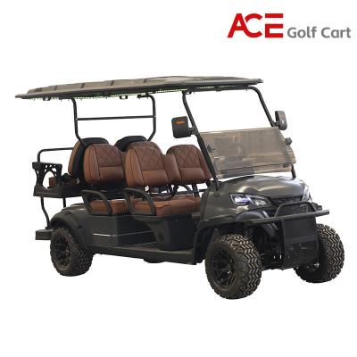 China 6 Seat Motorized Golf Cart With Artificial Leather Seats PP Hard Plastic Body for sale