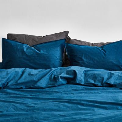 China Luxury Washed Customized High Quality Soft Cotton Winter Comforter Bed Quilt Cover Bedding Set for sale