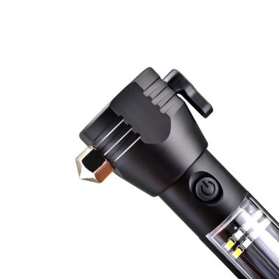 China Convenient Self-Defense Hammer Flashlight 7 Modes 10w Flashlight With Magnet USB Waterproof Solar Flashlight for sale