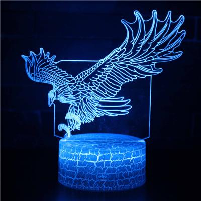 China Modern Creative Night Light USB Bedside Children LED 3d Optical Illusion Animated Lamp for sale