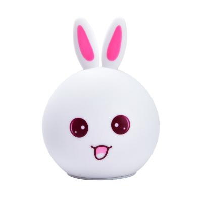 China Eco-friendly Cute Cartoon Rabbit Silicone Baby Bedside Night Light Multicolor Soft Kids Lamp For Kid Nursery Gift Toy for sale