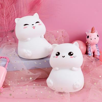 China Children 2020 New Arrival Cute Cat Silicon Lamp Cute Lovely Animals Lead Custom Silicone Light Lamp for sale