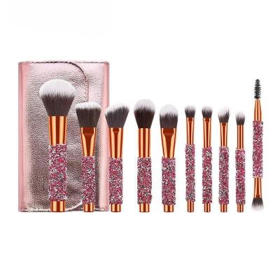 China Flat Brush Super Hot Luxury High Quality Vegan 10 pcs Gift Make Up Brushes New Gradient Color Custom Cosmetic Makeup Brush Set for sale