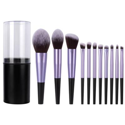 China Flat Brush Custom logo 11PCS Makeup Brush Set Wholesale Synthetic Brushes Makeup for sale