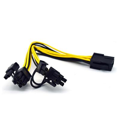 China Power Extension Cable PCI-E PCI Express ATX 6Pin to 8Pin Video Card Extension Splitter Pcie Power Cable for sale