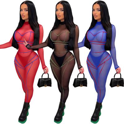 China 2022 Viable Hot Sale Nightclub Prospect Mesh Sexy Women's Bodycon Rompers for sale