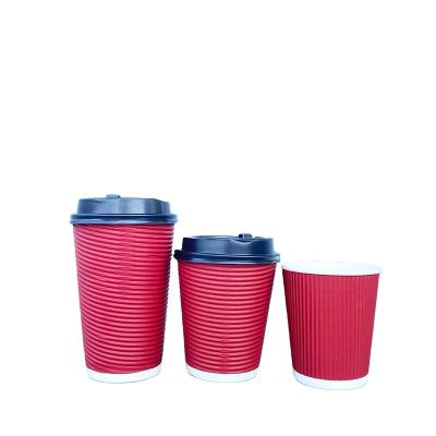 China 8oz 12oz 16oz Recyclable Customized Printing Double Wall Coffee Disposable Paper Cup With Lid for sale