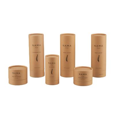 China Biodegradable Round Cosmetic Paper Box Tube Essence Oil Bottle Paper Packaging Tube for sale