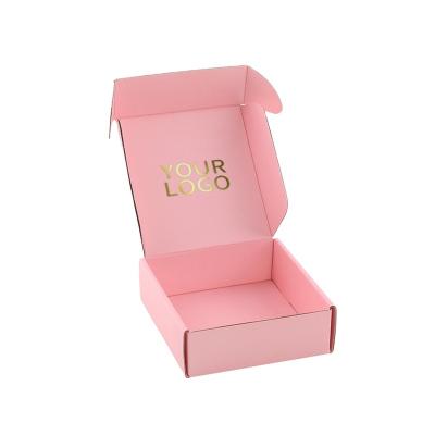 China Custom Recycled Pink Corrugated Announcement Mailing Cardboard Box Craft Paper Logo Printed Luxury Gift Cardboard Wrapping Paper Materials for sale