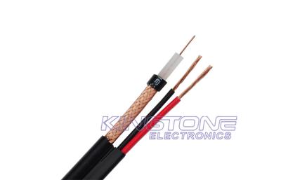 China RG59 B/U CCTV Coaxial Cable 95% BC Braiding + 2 × 0.50 mm2 BC Siamese Cable for sale