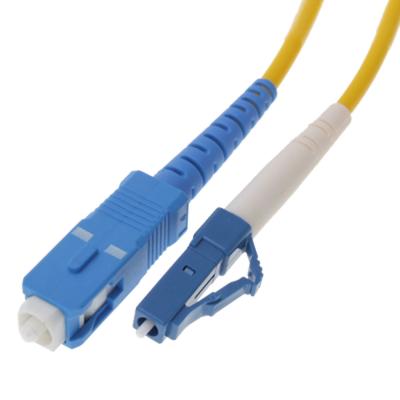 China SC to LC Fiber Optic Patch Cord Singlemode 9/125μm in 3.00mm Yellow PVC Jacket for sale