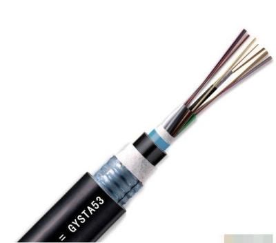 China Fiber Optic GYTA53 Stranded Loose Tube Armored Cable with Double PE Sheath for sale